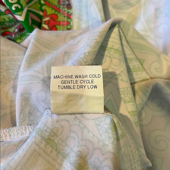 💚🩷 Melly M Pink Green Paisley Print Sleeveless Sheath Dress Size L EUC - Picture 6 of 8